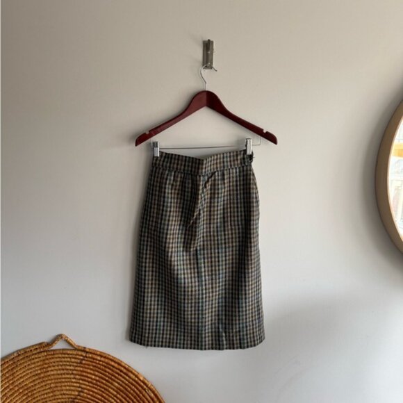 Dresses & Skirts - Escada Multi-Colour wool small Plaid Pencil Skirt